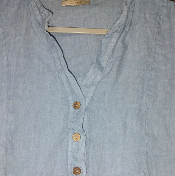 Bellambia 100% Linen Mini Dress Tiered Ruffle Dress Size Small - Picture 4 of 8